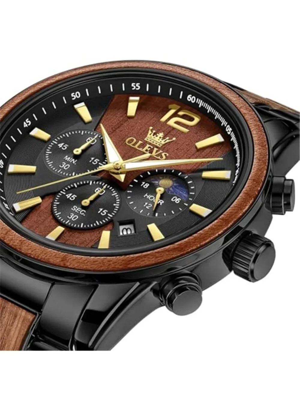 Men Analog Quartz Waterproof Watches Multifunction Chronograph Diamond